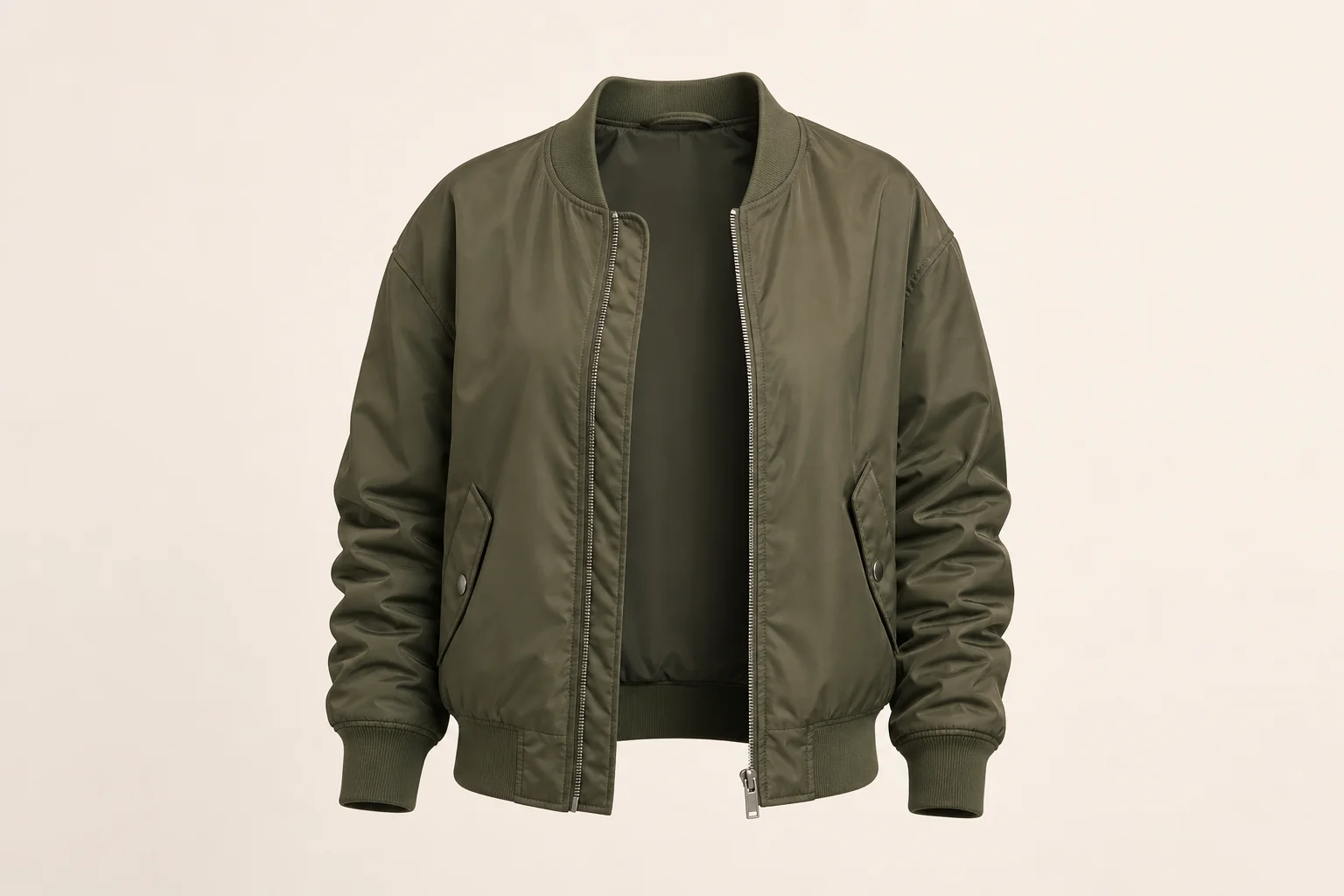 Olive bomber jacket