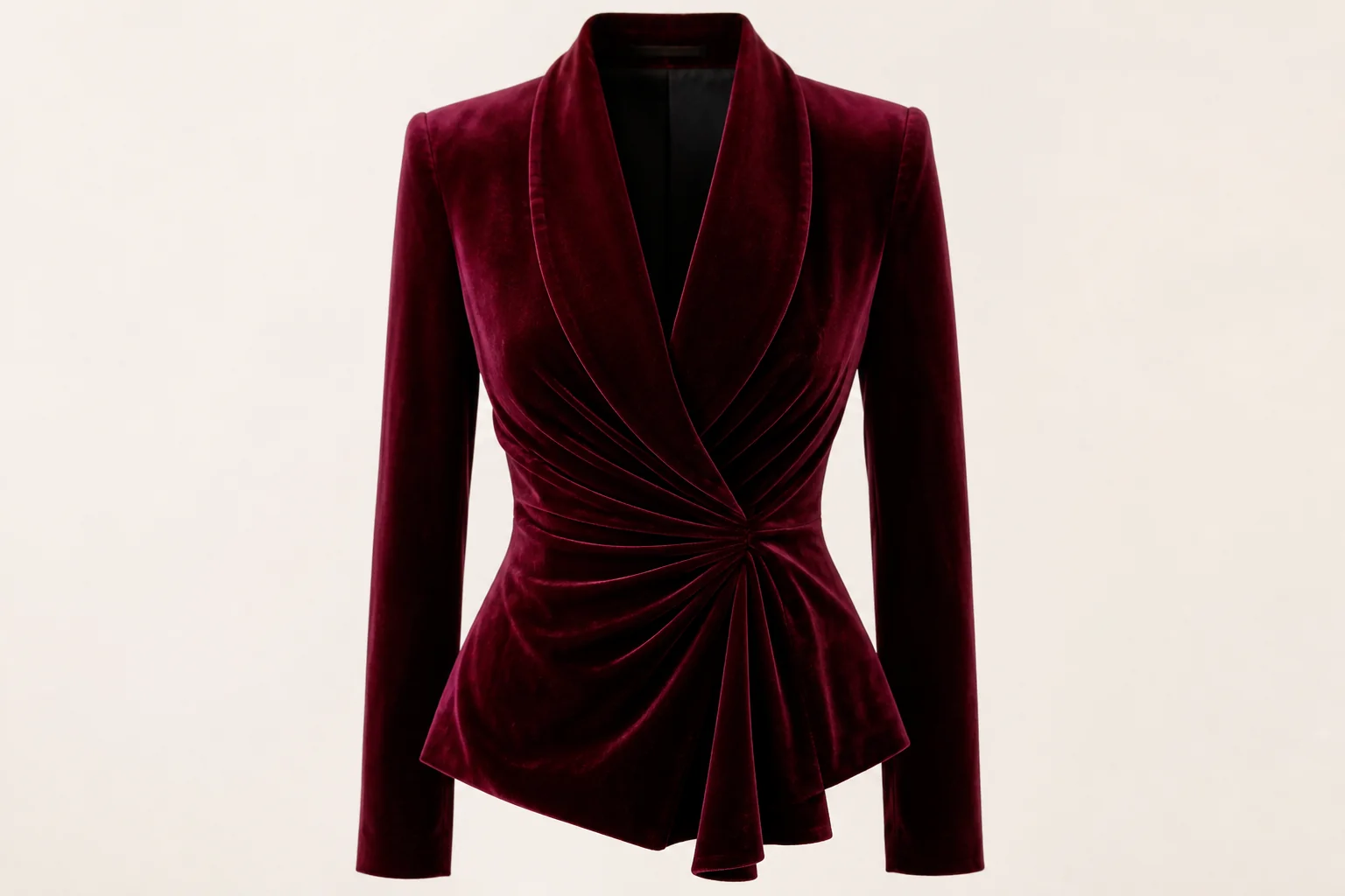 Burgundy velvet evening jacket