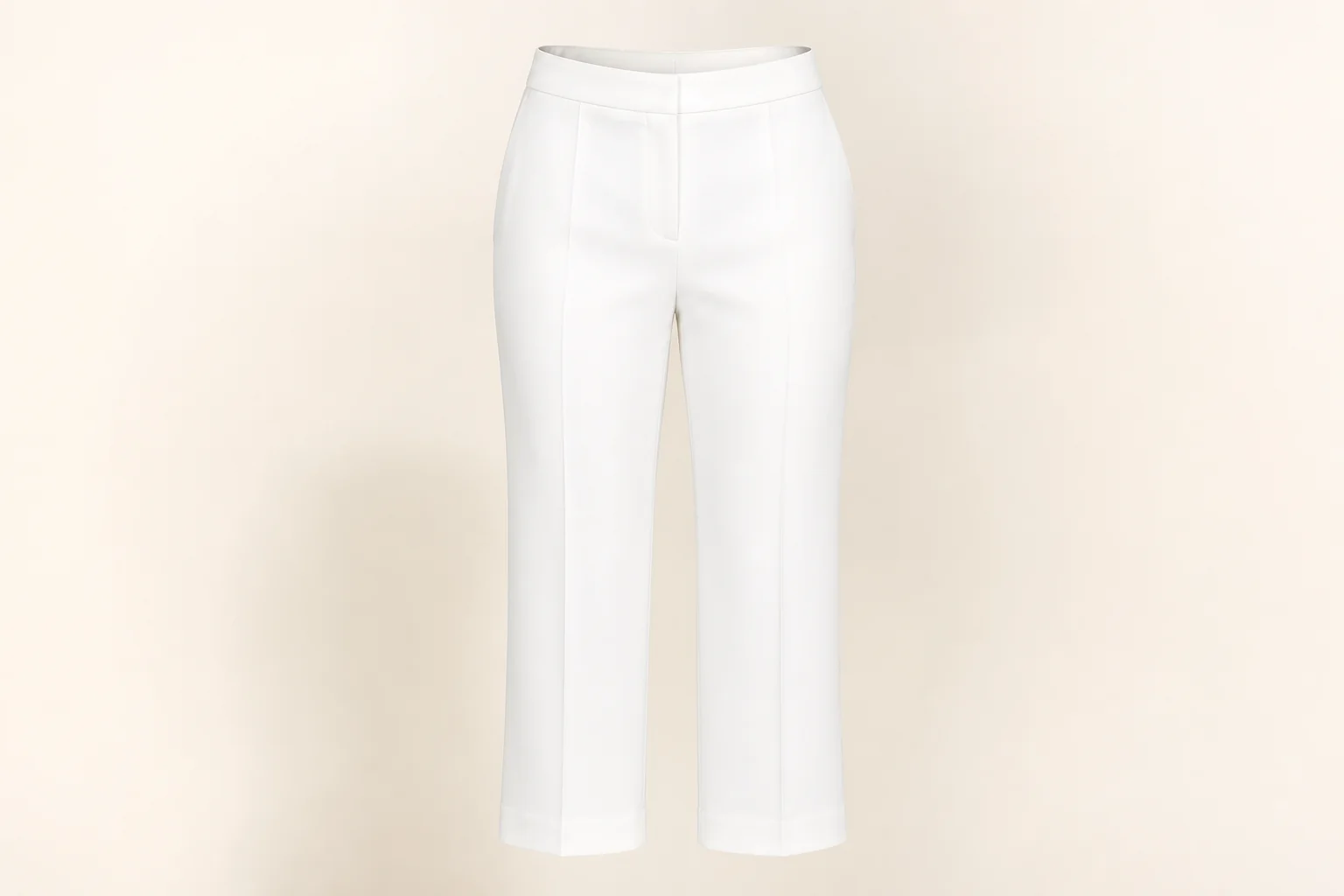 White cropped tailored pants