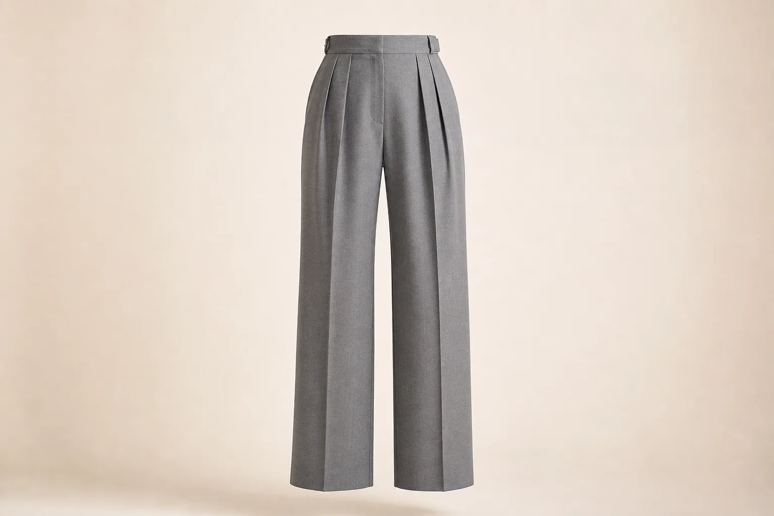 Grey pleated dress trousers