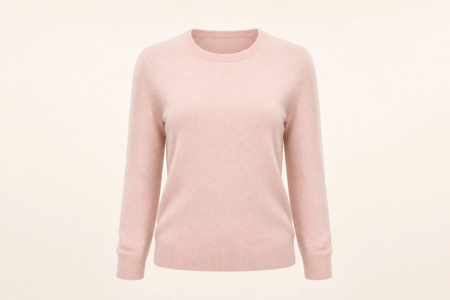 Blush cashmere crew neck sweater