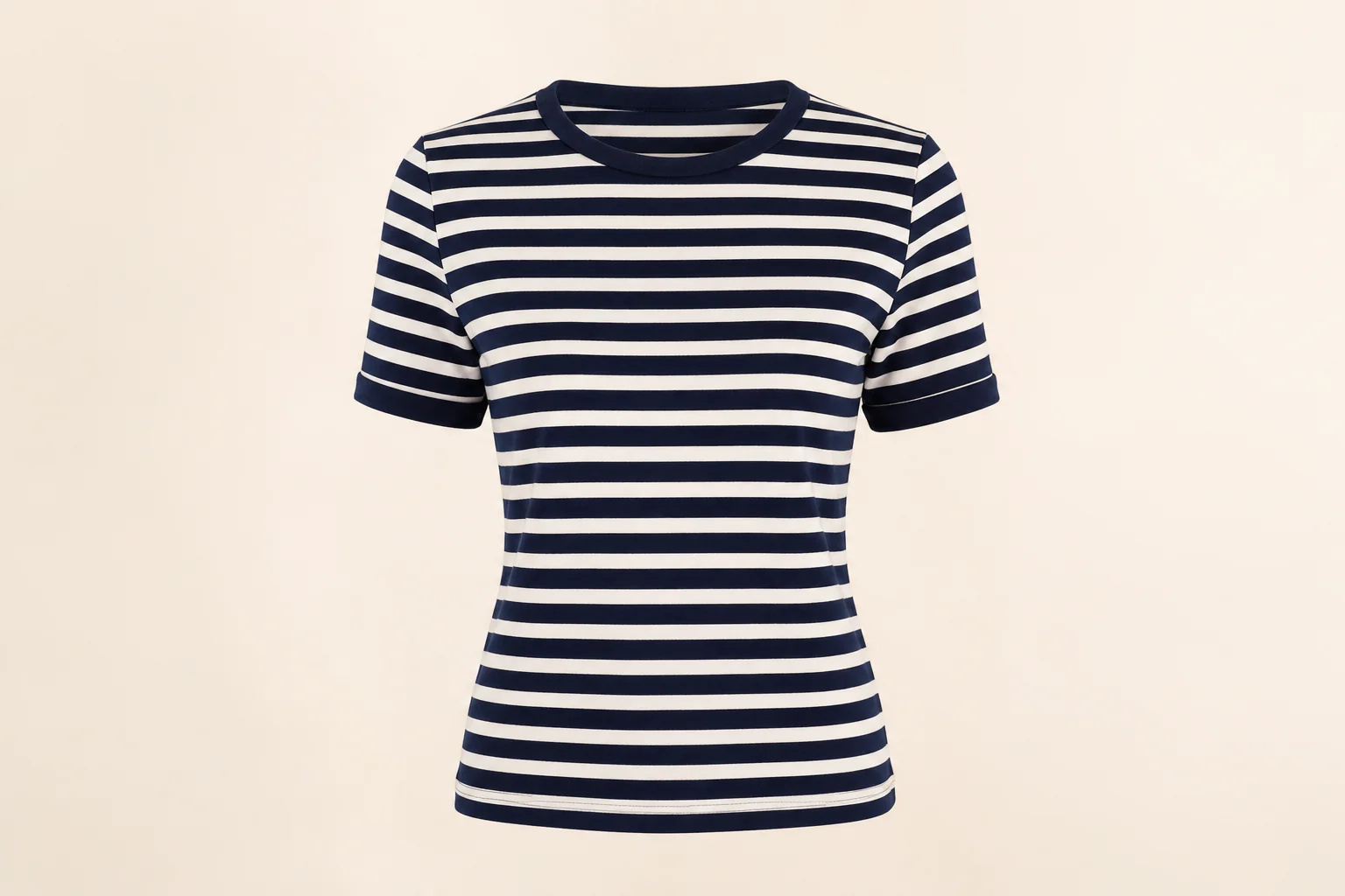 Navy and white striped Breton tee