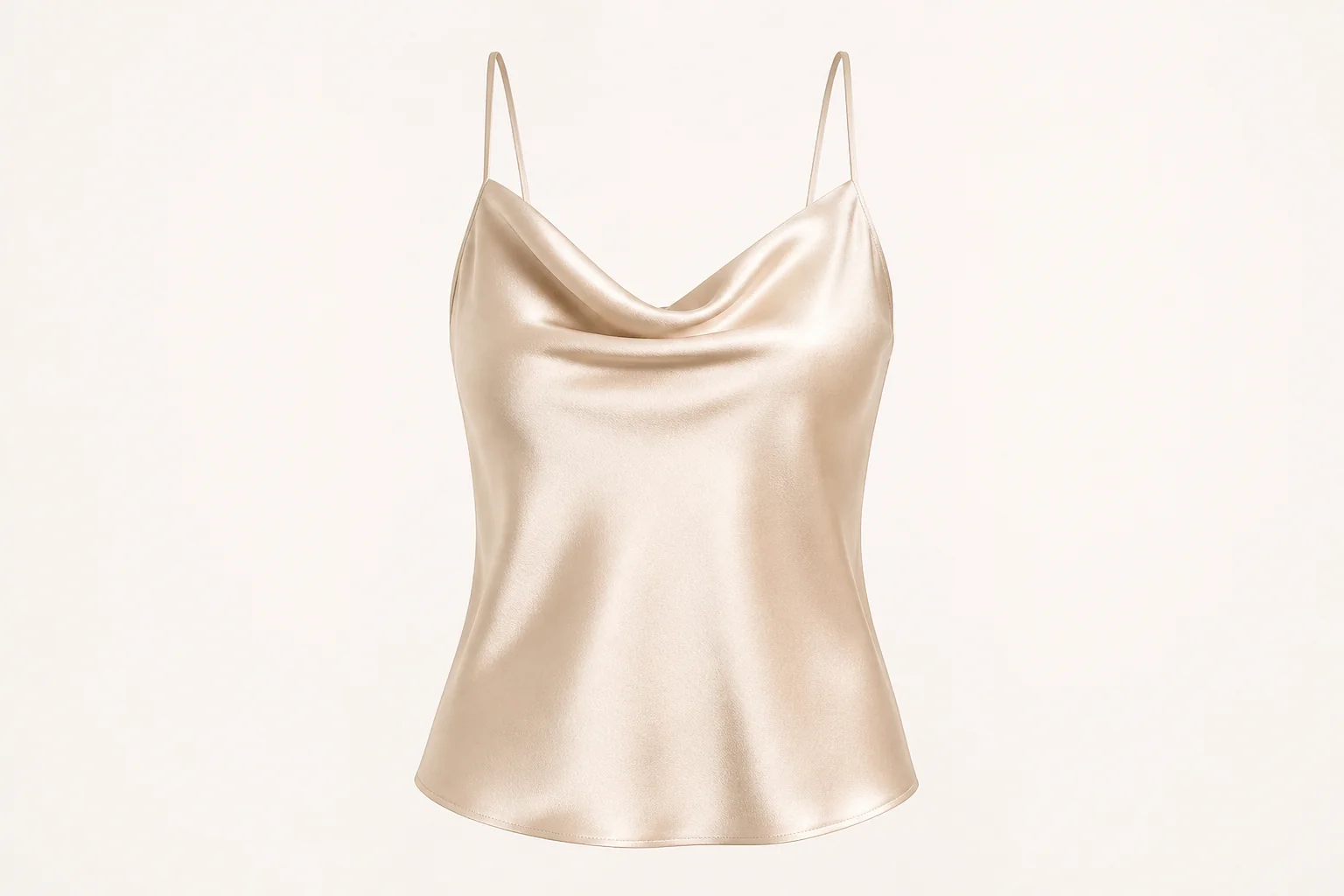 Ivory satin camisole top