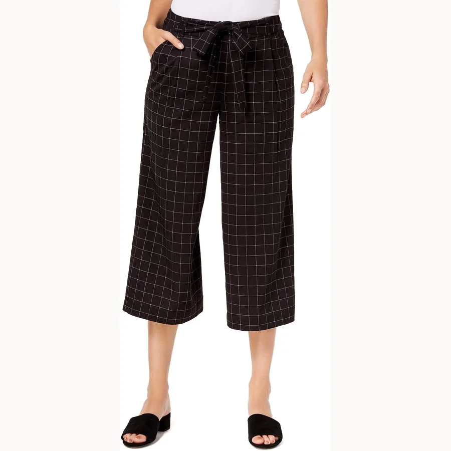 Maison Jules wide-leg cropped culotte pants in black