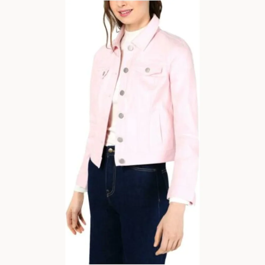 Maison Jules denim stretch jean jacket in pink