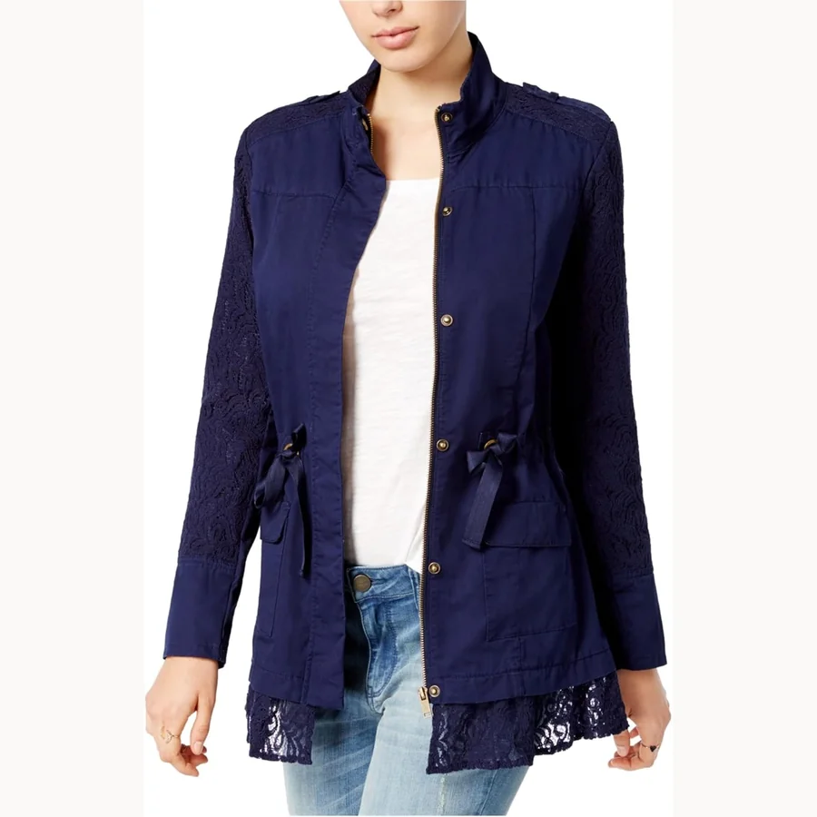 Maison Jules lace utility jacket in blue